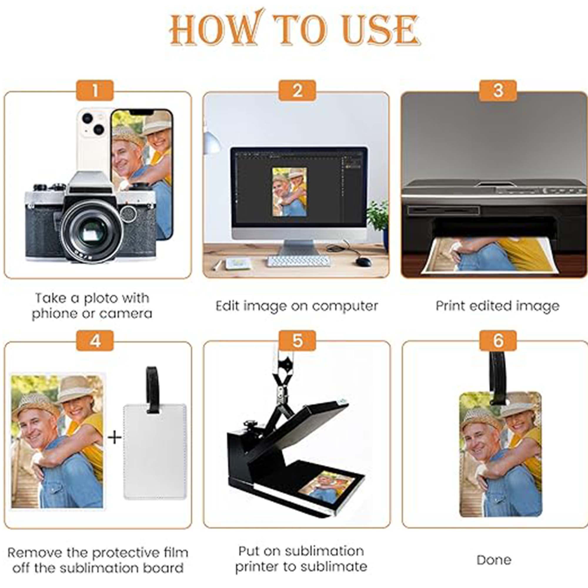 Custom Family Photo Bag Tag