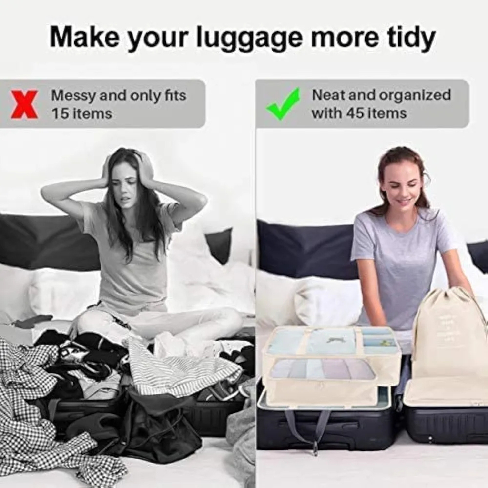 Custom Luggage Packing Cube Kit