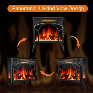 R.W.FLAME Electric Fireplace Heater 12 Flame Colors/ 4 Flame colors, 25"/ 17''Freestanding Infrared Stove, 5100BTU, 3D Realistic Flame Effects, Adjustable Brightness and Heating Mode, Overheating Safe Design, Remote, Timer, ETL Certified energy efficient R.W.FLAME Electric Fireplace Heater 12 Flame Colors/ 4 Flame colors, 25"/ 17''Freestanding Infrared Stove, 5100BTU, 3D Realistic Flame Effects, Adjustable Brightness and Heating Mode, Overheating Safe Design, Remote, Timer, ETL Certified energy efficient