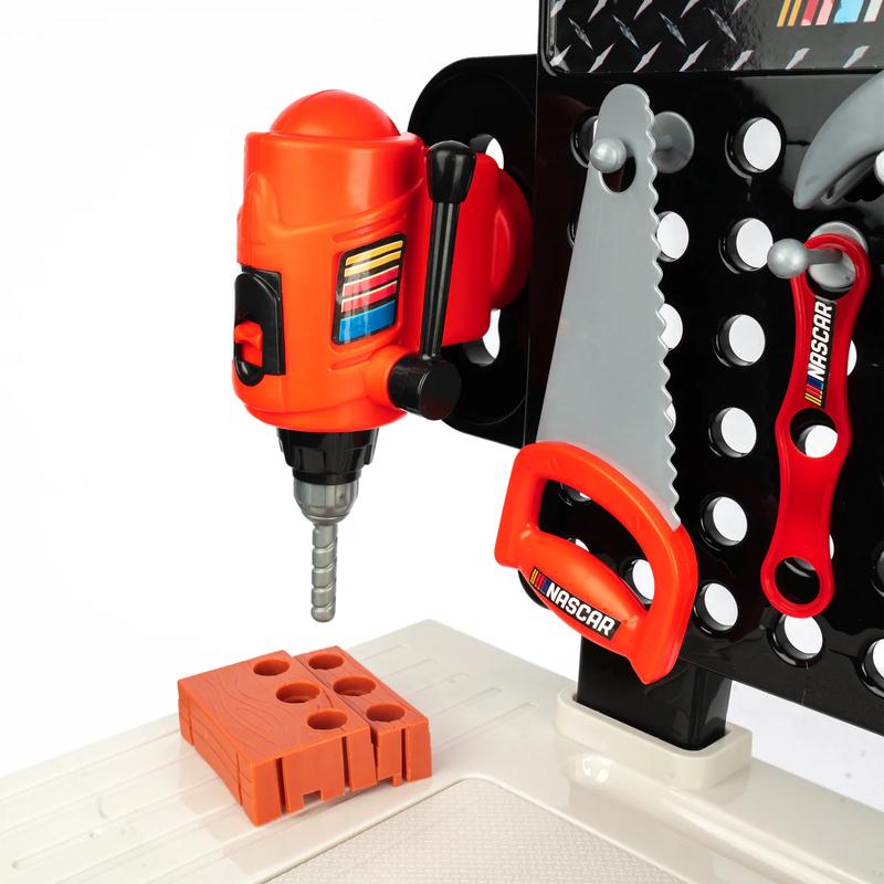 [BFCM] Marvel Spider-Man | Spidey and His Amazing Friends | Team Nascar Pit Stop Tool Bench Playset - Pretend Play & Real Tool Fun for Kids Age 4+; Official Licensed