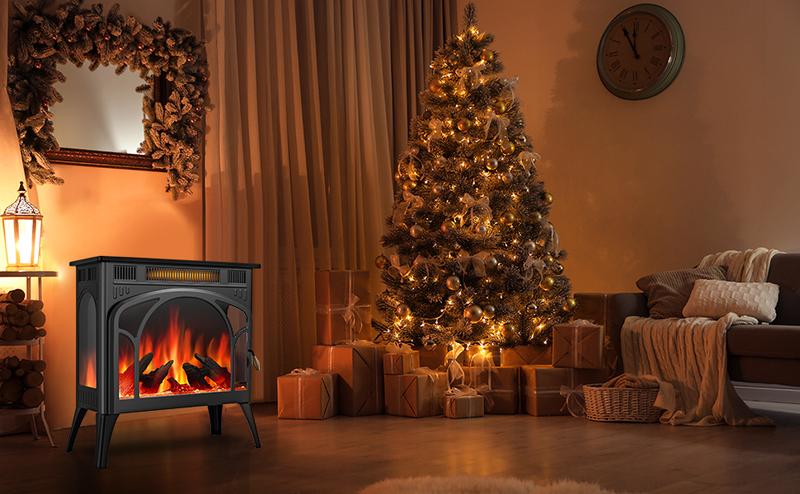 R.W.FLAME Electric Fireplace Heater 12 Flame Colors/ 4 Flame colors, 25"/ 17''Freestanding Infrared Stove, 5100BTU, 3D Realistic Flame Effects, Adjustable Brightness and Heating Mode, Overheating Safe Design, Remote, Timer, ETL Certified energy efficient R.W.FLAME Electric Fireplace Heater 12 Flame Colors/ 4 Flame colors, 25"/ 17''Freestanding Infrared Stove, 5100BTU, 3D Realistic Flame Effects, Adjustable Brightness and Heating Mode, Overheating Safe Design, Remote, Timer, ETL Certified energy efficient