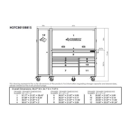 80 in. W 10-Drawer, Deep Combination Tool Chest and Rolling Cabinet Set in Matte Black (3-Piece)-Kikonat