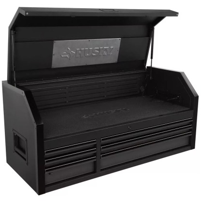 INDUSTRIAL 52 IN. W X 21.5 IN. D 6-DRAWER MATTE BLACK TOP TOOL CHEST WITH PULL-OUT WORK SURFACE AND LED LIGHT-Kikonat