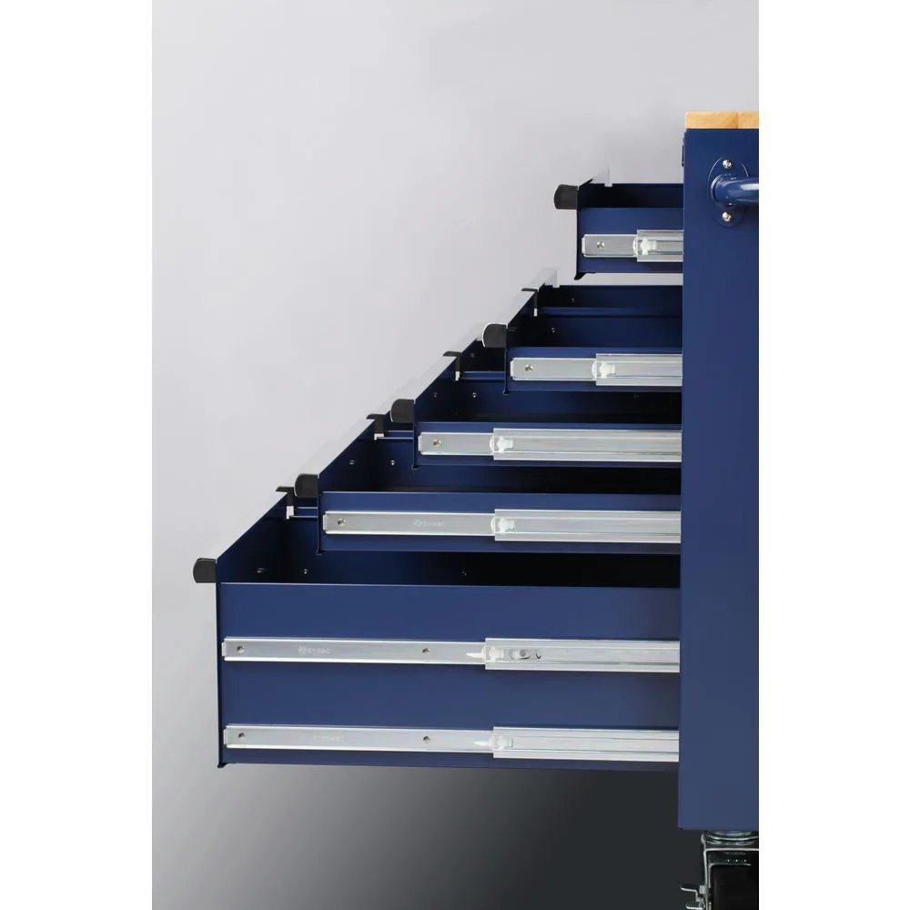 46 in. W x 24.5 in. D 9-Drawer Gloss Blue Deep Tool Chest Mobile Workbench with Hardwood Top-Kikonat