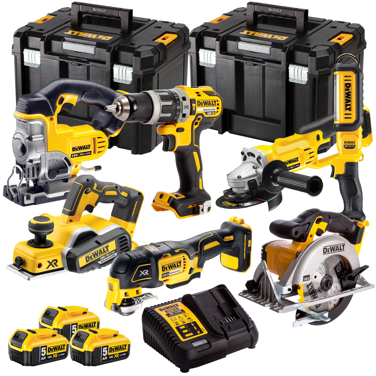 18V 7 Piece Power Tool Kit with 3 x 5.0Ah Batteries T4TKIT-440-Kikonat