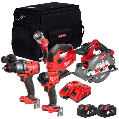 MW M18FPP5L2-503B 18V Fuel 5 Piece Kit with 2 x 5.0Ah Batteries Charger In Bag 4933479904-Kikonat