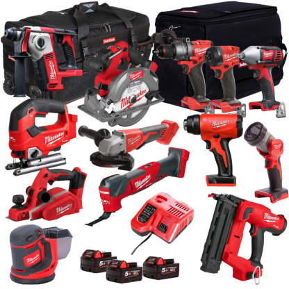 MW 18V 13 Piece Power Tool Kit with 3 x 5.0Ah Batteries T4TM-53-Kikonat