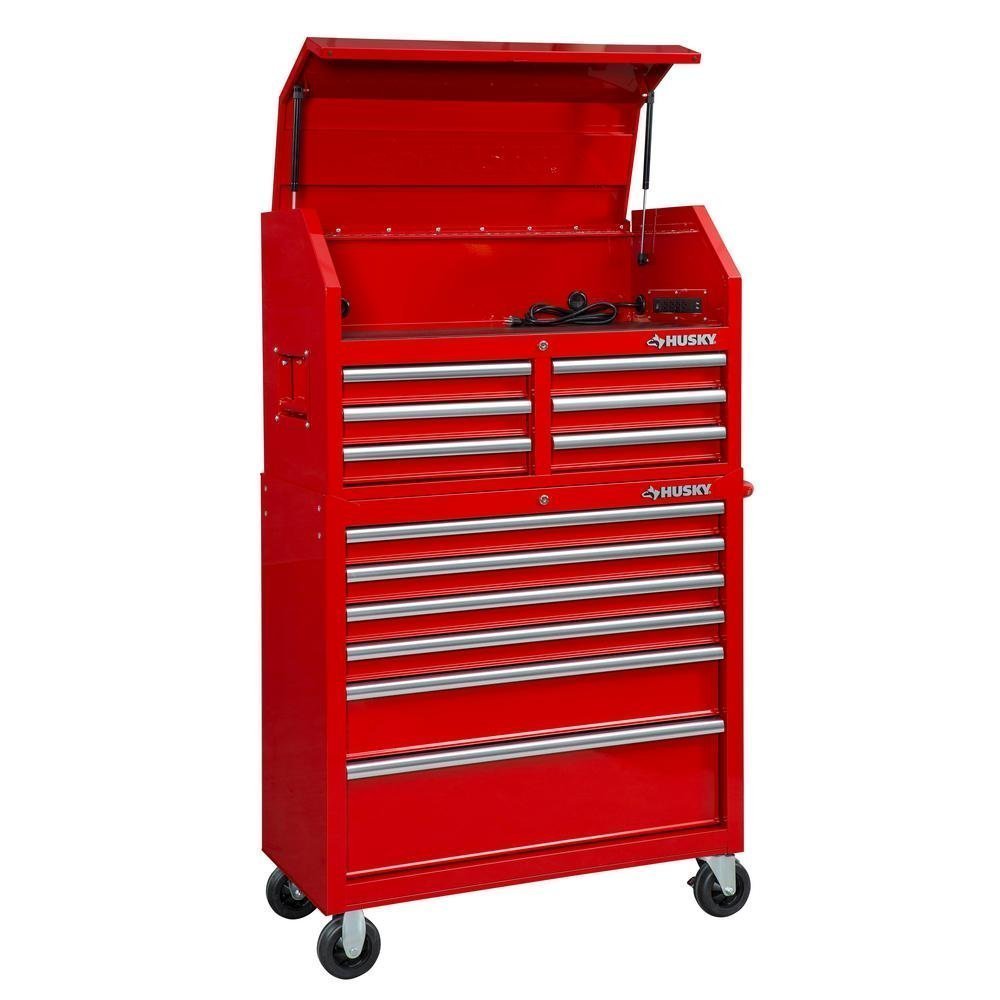 36 in. 12-Drawer Tool Chest and Cabinet combo in Gloss Red-Kikonat