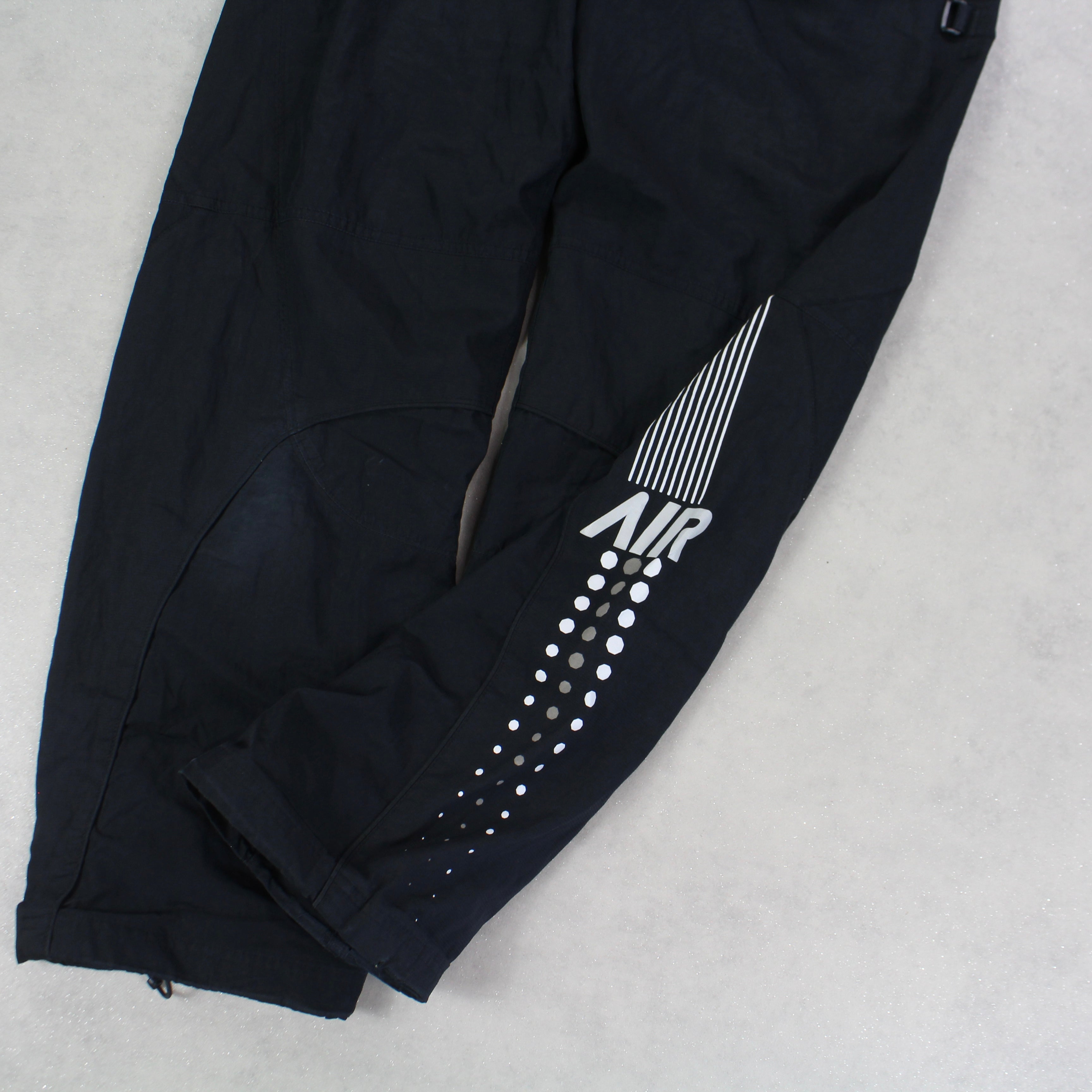 RARE 00s Air Baggy Trackpants Black-Kikonat