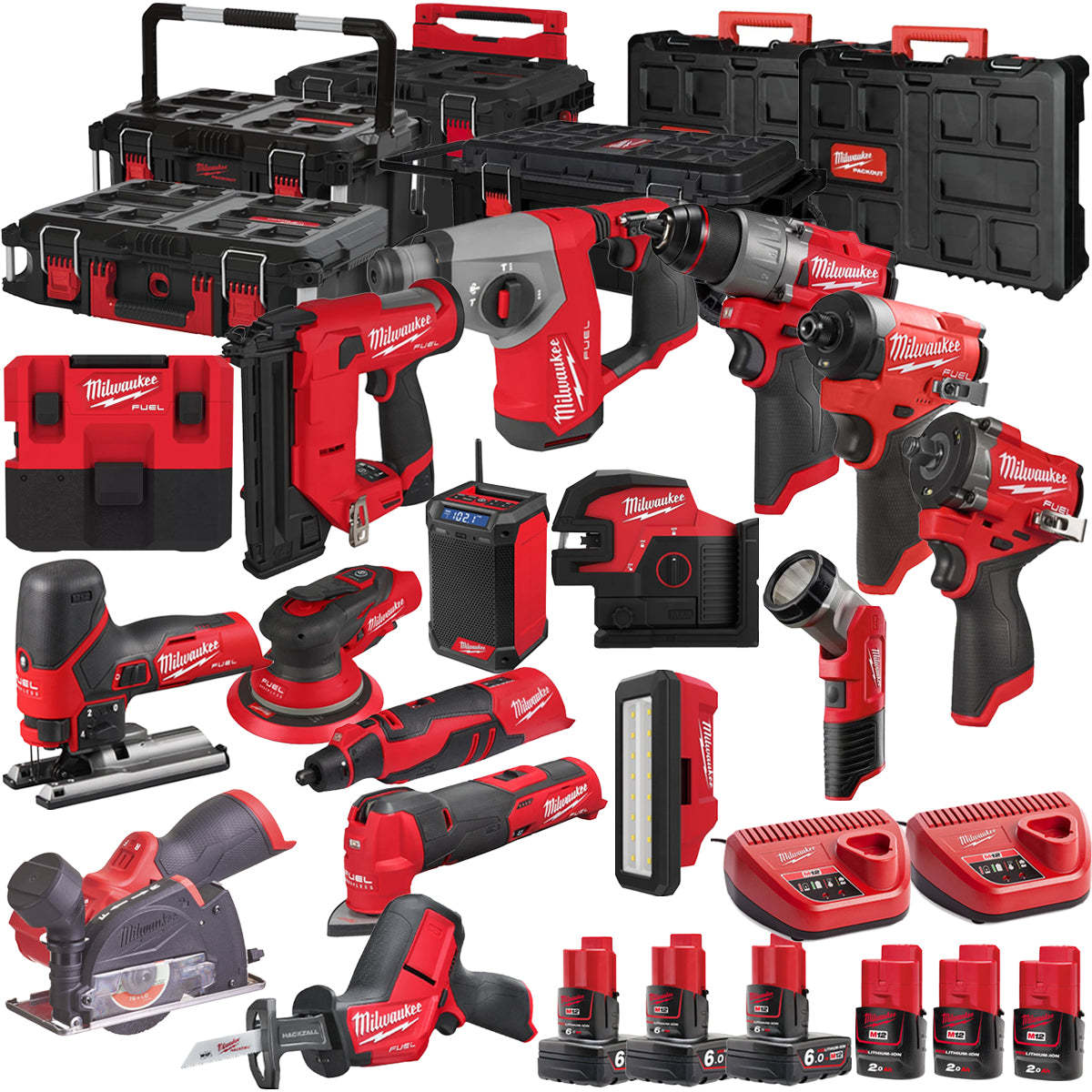 MW 12V 16 Piece Power Tool Kit with 6 x Batteries T4TKITM - 18467-Kikonat
