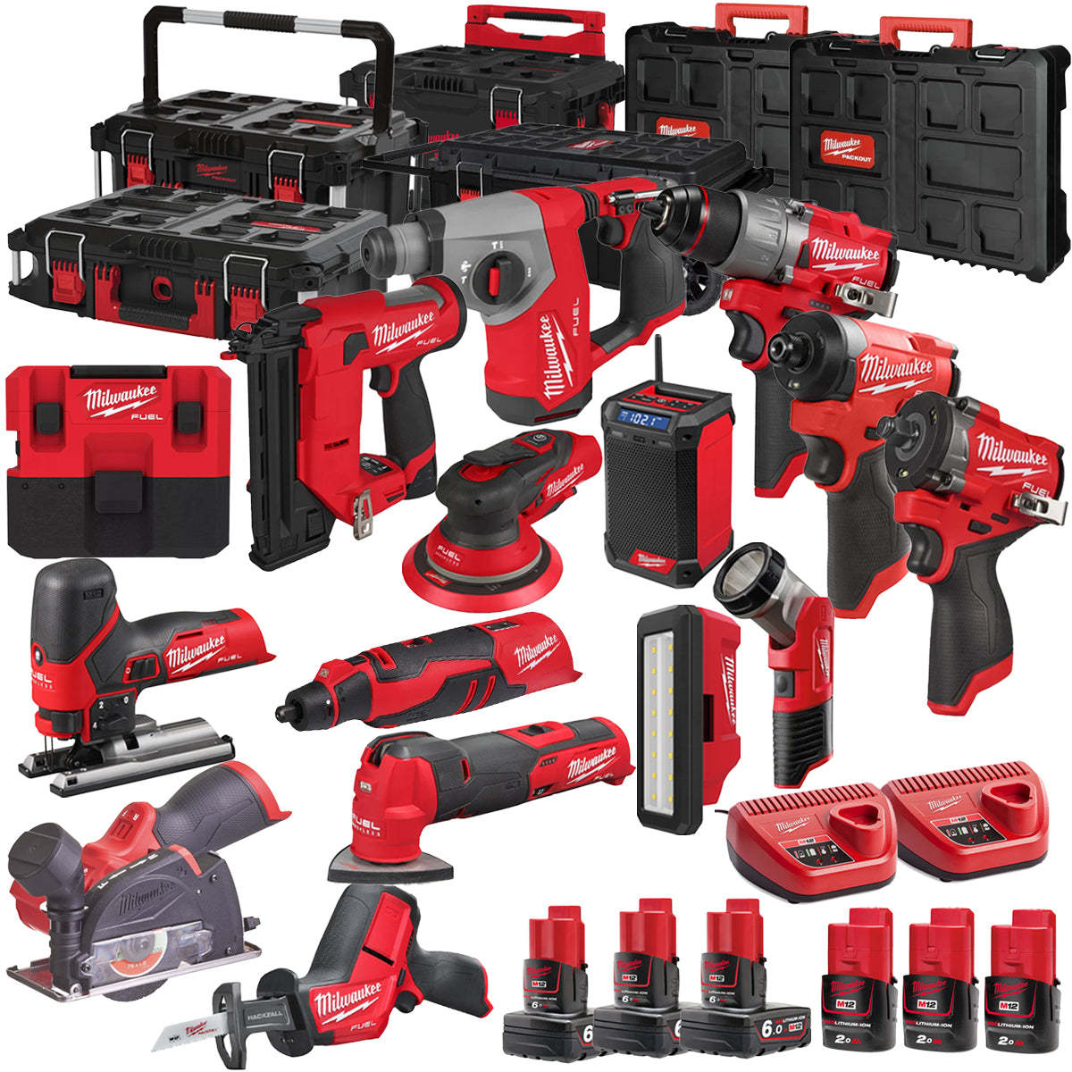 MW 12V 15 Piece Power Tool Kit with 6 x Batteries T4TKITM - 18468-Kikonat