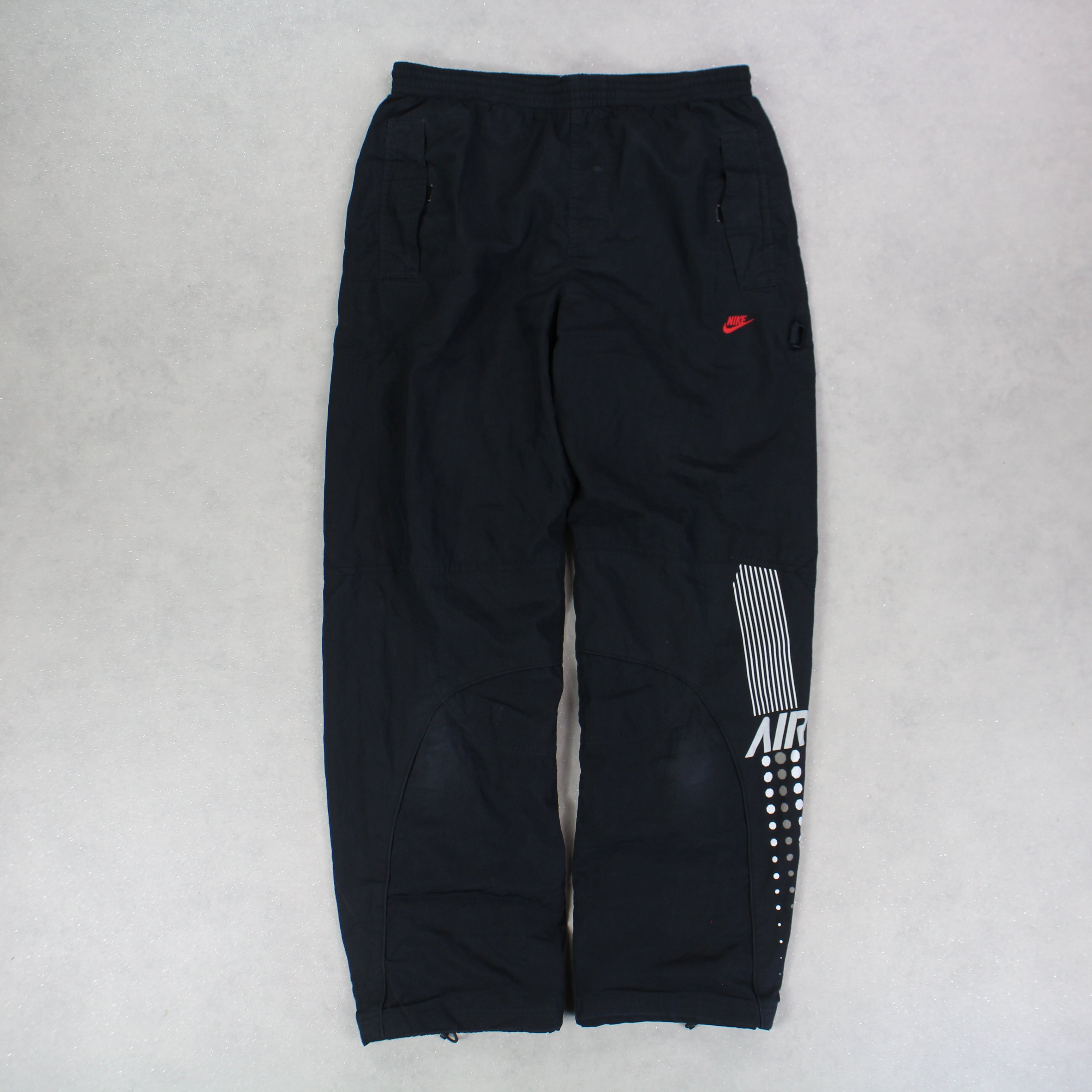 RARE 00s Air Baggy Trackpants Black-Kikonat