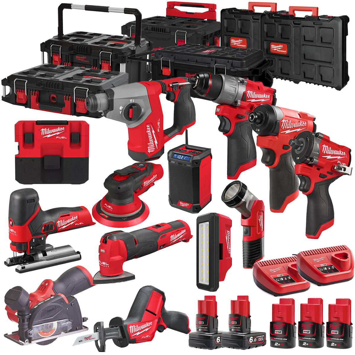 MW 12V 13 Piece Power Tool Kit with 5 x Batteries T4TKITM - 18470-Kikonat