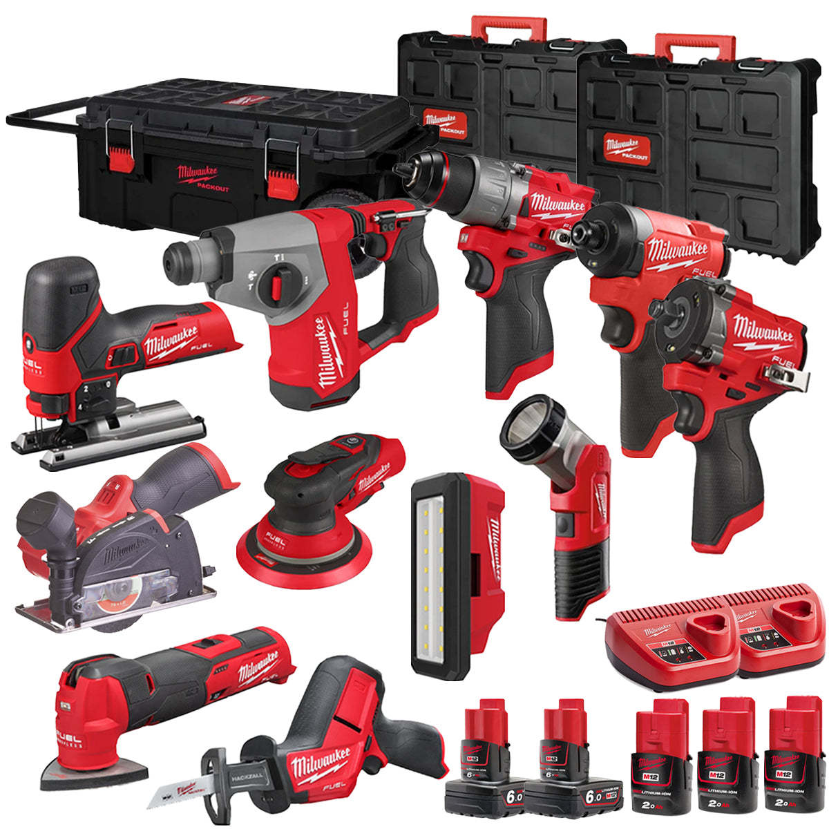 MW 12V 11 Piece Power Tool Kit with 5 x Batteries T4TKITM - 18472-Kikonat
