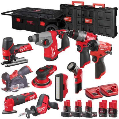 MW 12V 10 Piece Power Tool Kit with 5 x Batteries T4TKITM - 18473-Kikonat