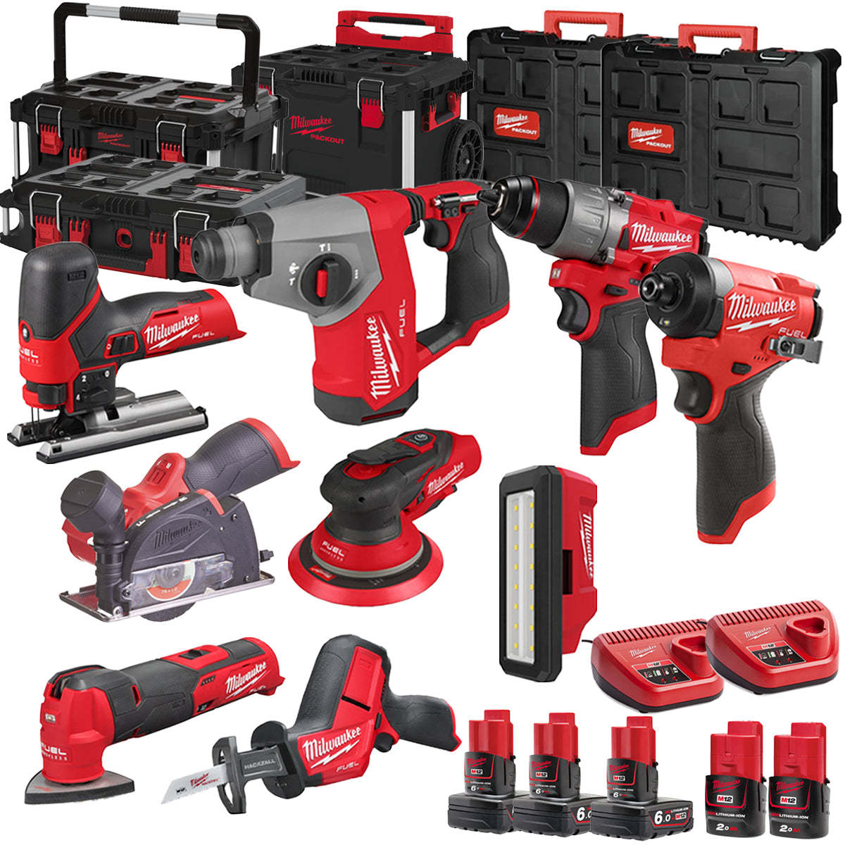 MW 12V 9 Piece Power Tool Kit with 5 x Batteries T4TKITM - 18474-Kikonat