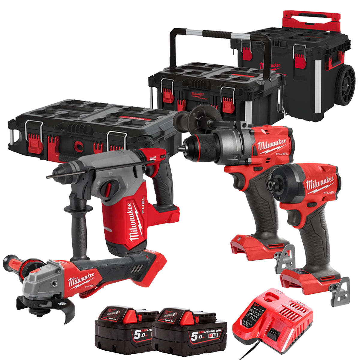MW 18V 4 Piece Power Tool Kit with 2 x 5.0Ah Batteries T4TKITM - 18475-Kikonat