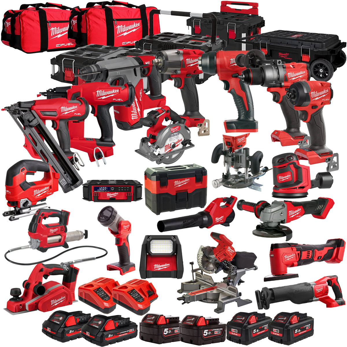 MW 18V 22 Piece Power Tool Kit with 6 x Batteries T4TKITM - 18479-Kikonat