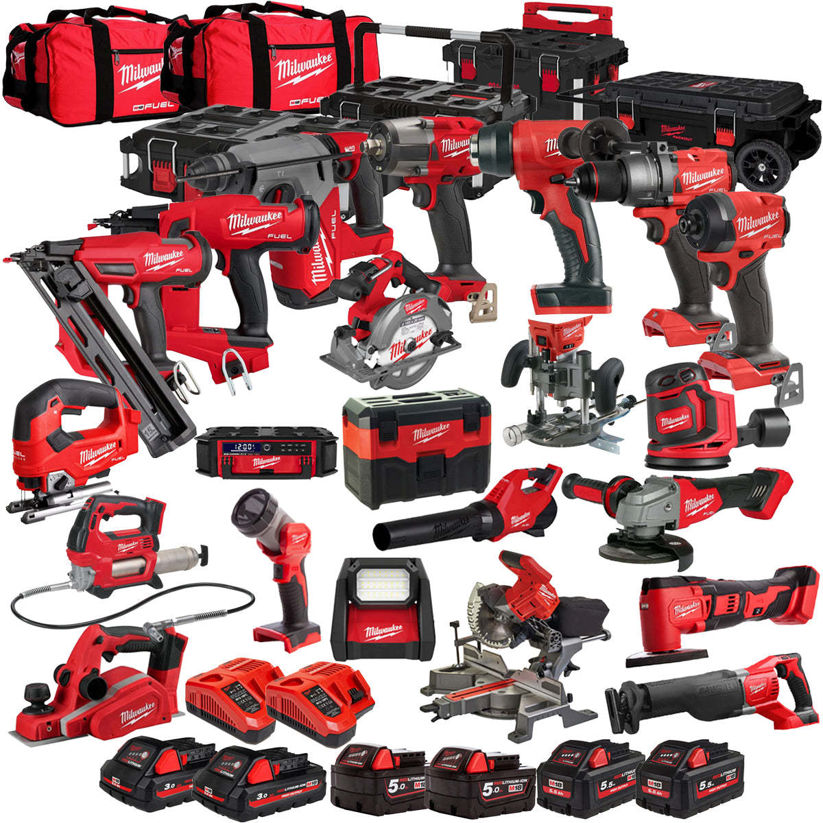 MW 18V 22 Piece Power Tool Kit with 6 x Batteries T4TKITM - 18479-Kikonat