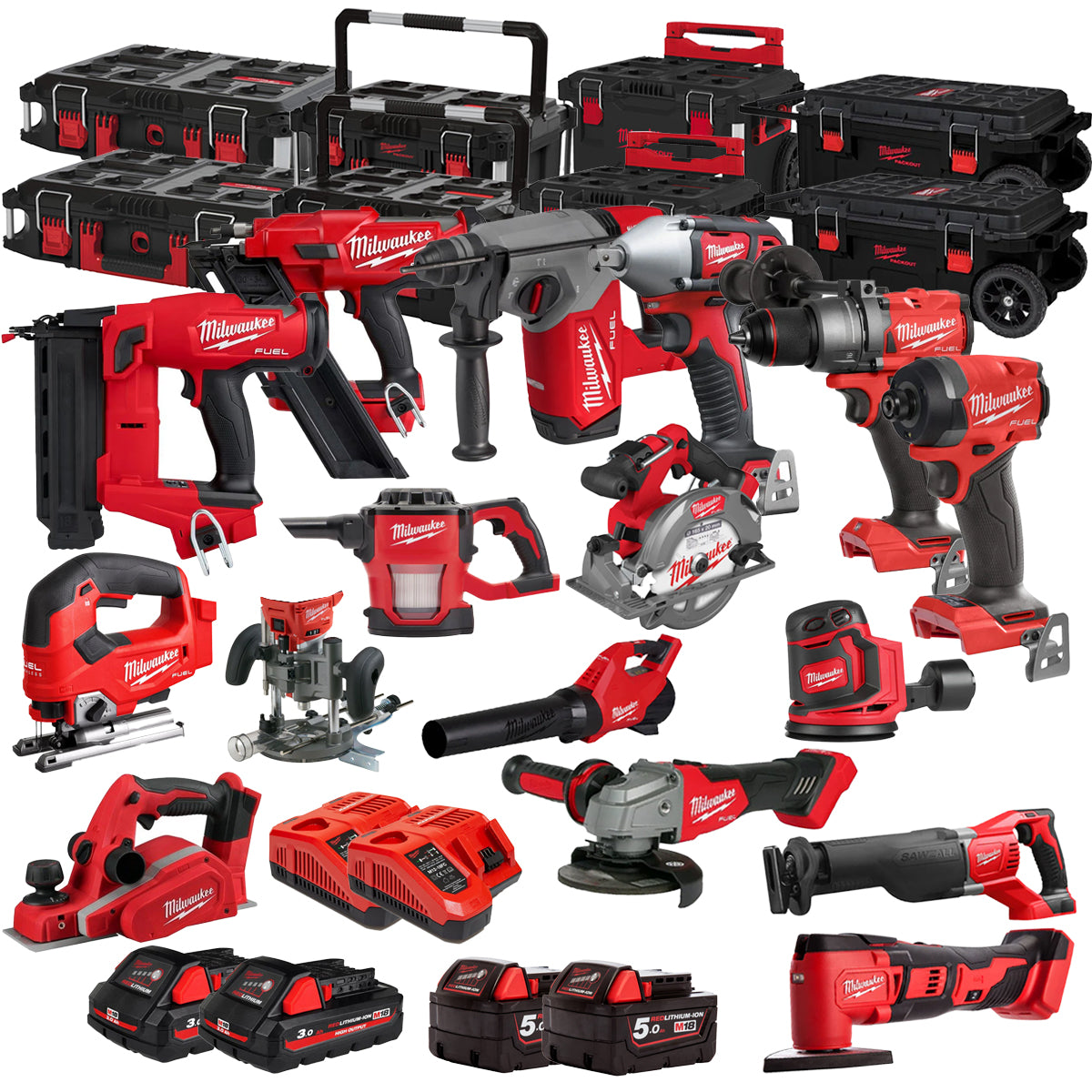 MW 18V 16 Piece Power Tool Kit with 4 x Batteries T4TKITM - 18480-Kikonat