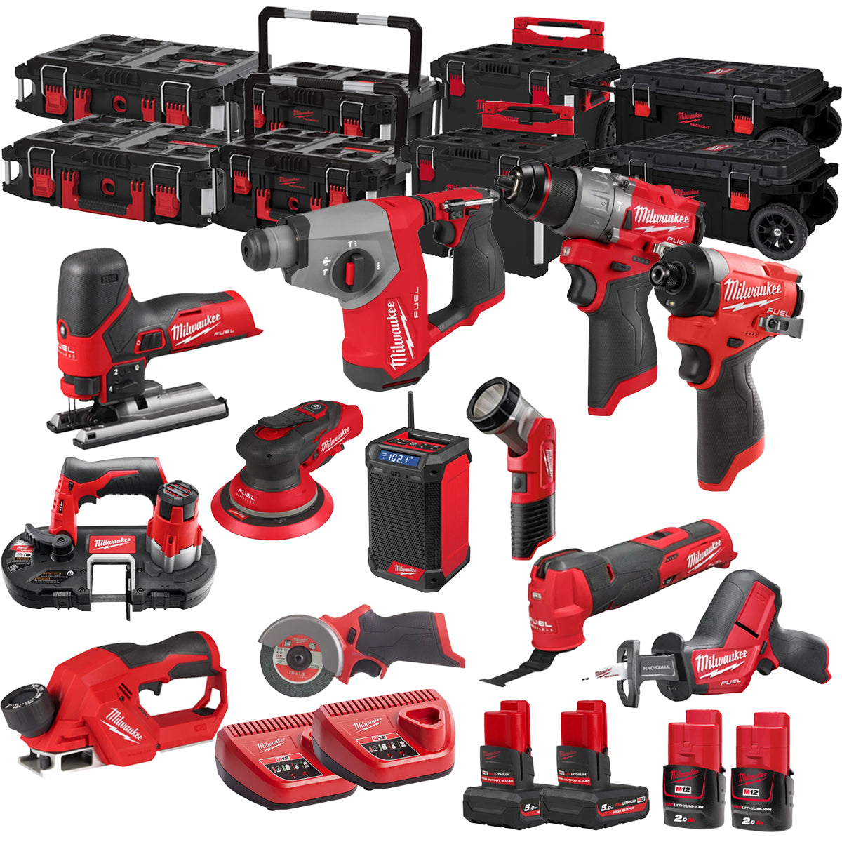 MW 12V 12 Piece Power Tool Kit with 4 x Batteries T4TKITM - 18485-Kikonat