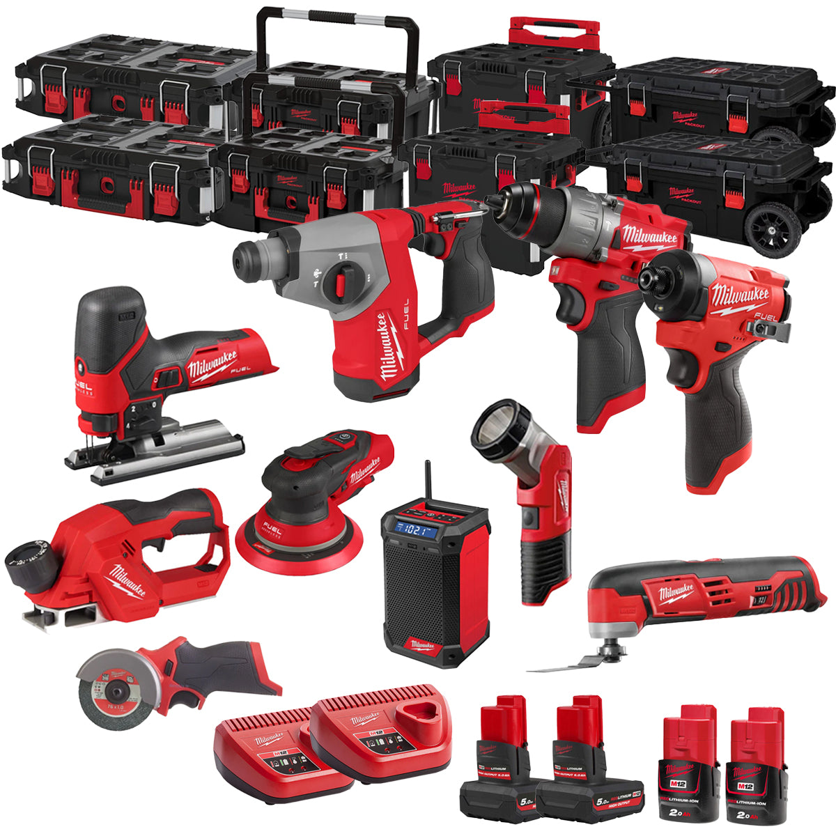 MW 12V 10 Piece Power Tool Kit with 4 x Batteries T4TKITM - 18486-Kikonat
