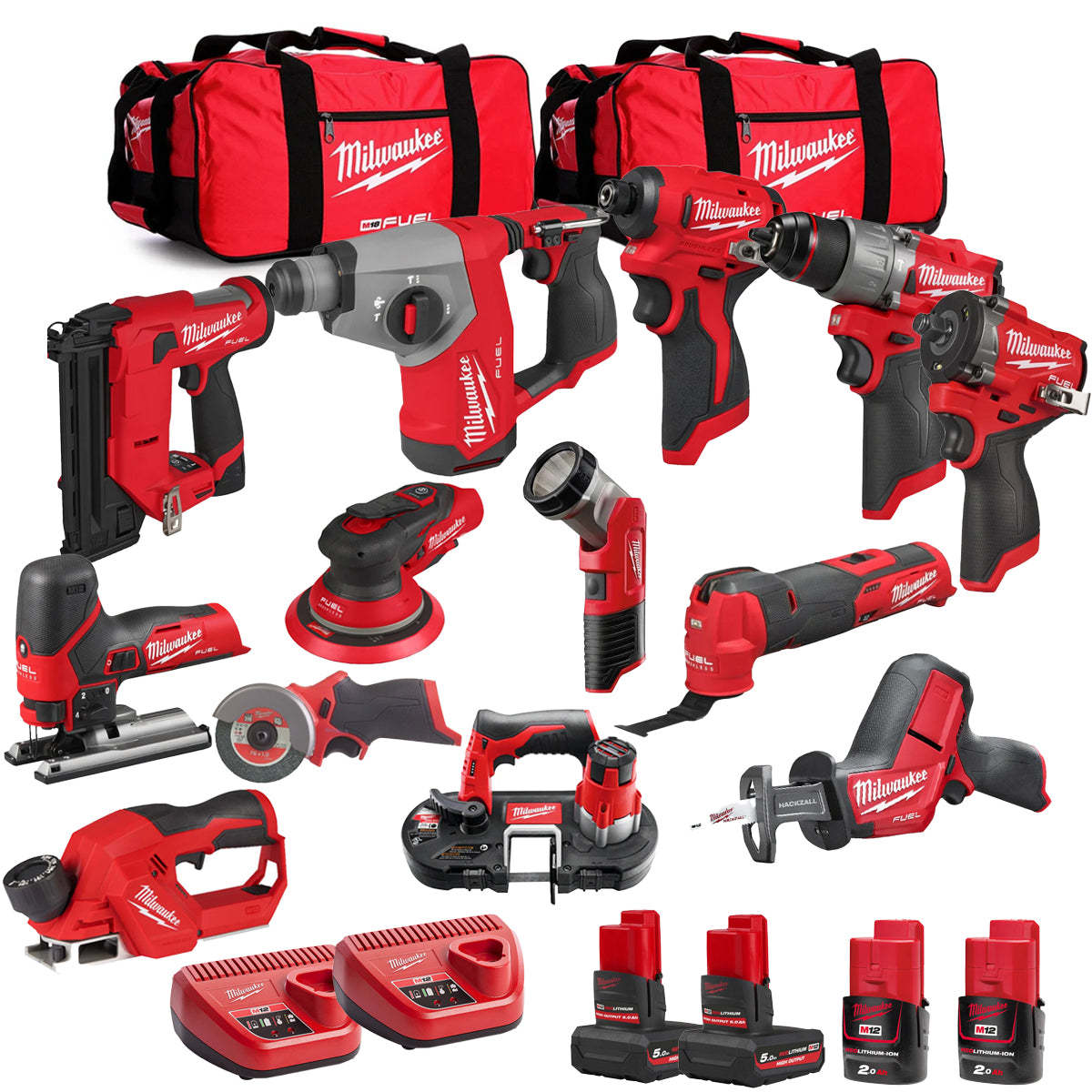 MW 12V 13 Piece Power Tool Kit with 4 x Batteries T4TKITM - 18488-Kikonat