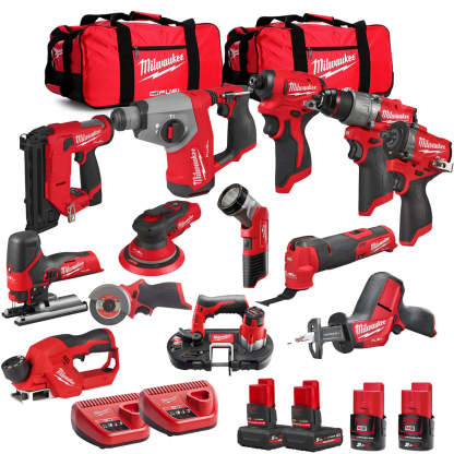MW 12V 13 Piece Power Tool Kit with 4 x Batteries T4TKITM - 18488-Kikonat