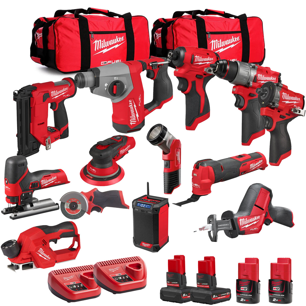 MW 12V 13 Piece Power Tool Kit with 4 x Batteries T4TKITM - 18489-Kikonat