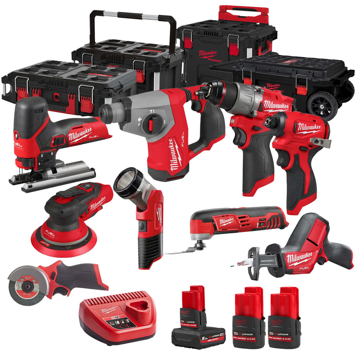 MW 12V 9 Piece Power Tool Kit with 3 x Batteries T4TKITM - 18493-Kikonat