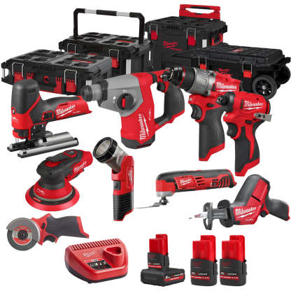 MW 12V 9 Piece Power Tool Kit with 3 x Batteries T4TKITM - 18493-Kikonat