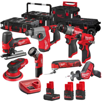 MW 12V 8 Piece Power Tool Kit with 3 x Batteries T4TKITM - 18494-Kikonat
