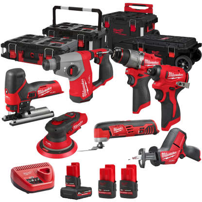 MW 12V 7 Piece Power Tool Kit with 3 x Batteries T4TKITM - 18495-Kikonat