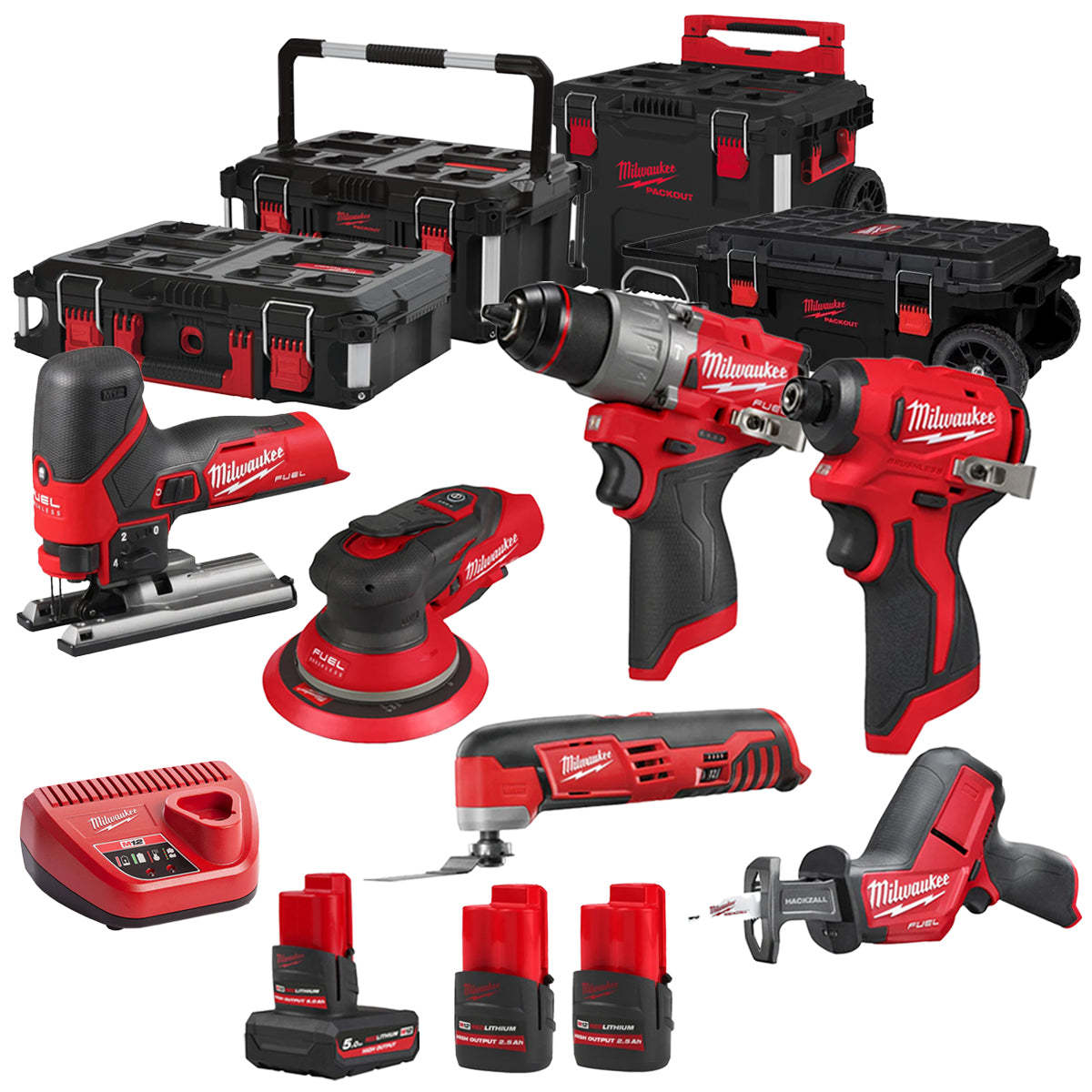 MW 12V 6 Piece Power Tool Kit with 3 x Batteries T4TKITM - 18496-Kikonat