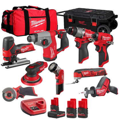 MW 12V 9 Piece Power Tool Kit with 3 x Batteries T4TKITM - 18498-Kikonat