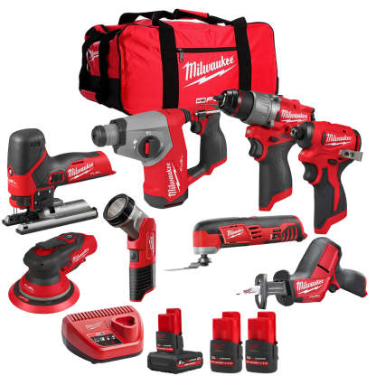 MW 12V 8 Piece Power Tool Kit with 3 x Batteries T4TKITM - 18499-Kikonat
