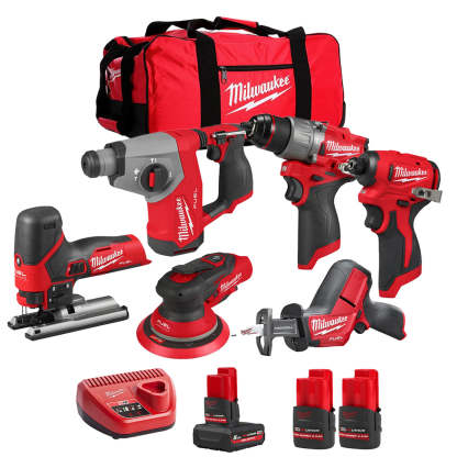 MW 12V 6 Piece Power Tool Kit with 3 x Batteries T4TKITM - 18500-Kikonat