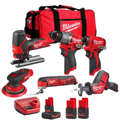 MW 12V 6 Piece Power Tool Kit with 3 x Batteries T4TKITM - 18501-Kikonat