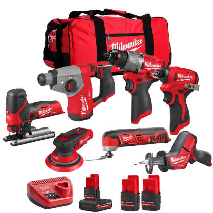 MW 12V 7 Piece Power Tool Kit with 3 x Batteries T4TKITM - 18502-Kikonat