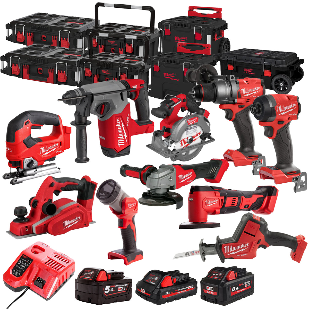 MW 18V 10 Piece Power Tool Kit with 3 x Batteries T4TKITM - 18503-Kikonat
