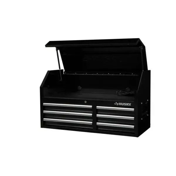 41 IN. 6-DRAWERS TOP CHEST IN BLACK-Kikonat