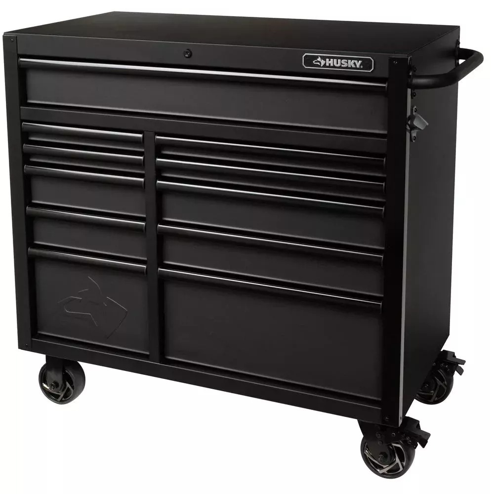 INDUSTRIAL 41 IN. W X 21.5 IN. D 11-DRAWER ROLLING CABINET TOOL CHEST IN MATTE BLACK-Kikonat