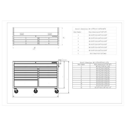61 in. W 18-Drawer Combination Tool Chest and Rolling Cabinet Set in Gloss Red-Kikonat