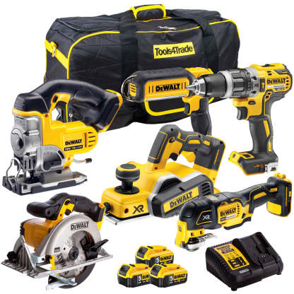 DCK665P3TB 18V 6 Piece Combo Kit with 3 x 5.0Ah Batteries Charger & Bag-Kikonat