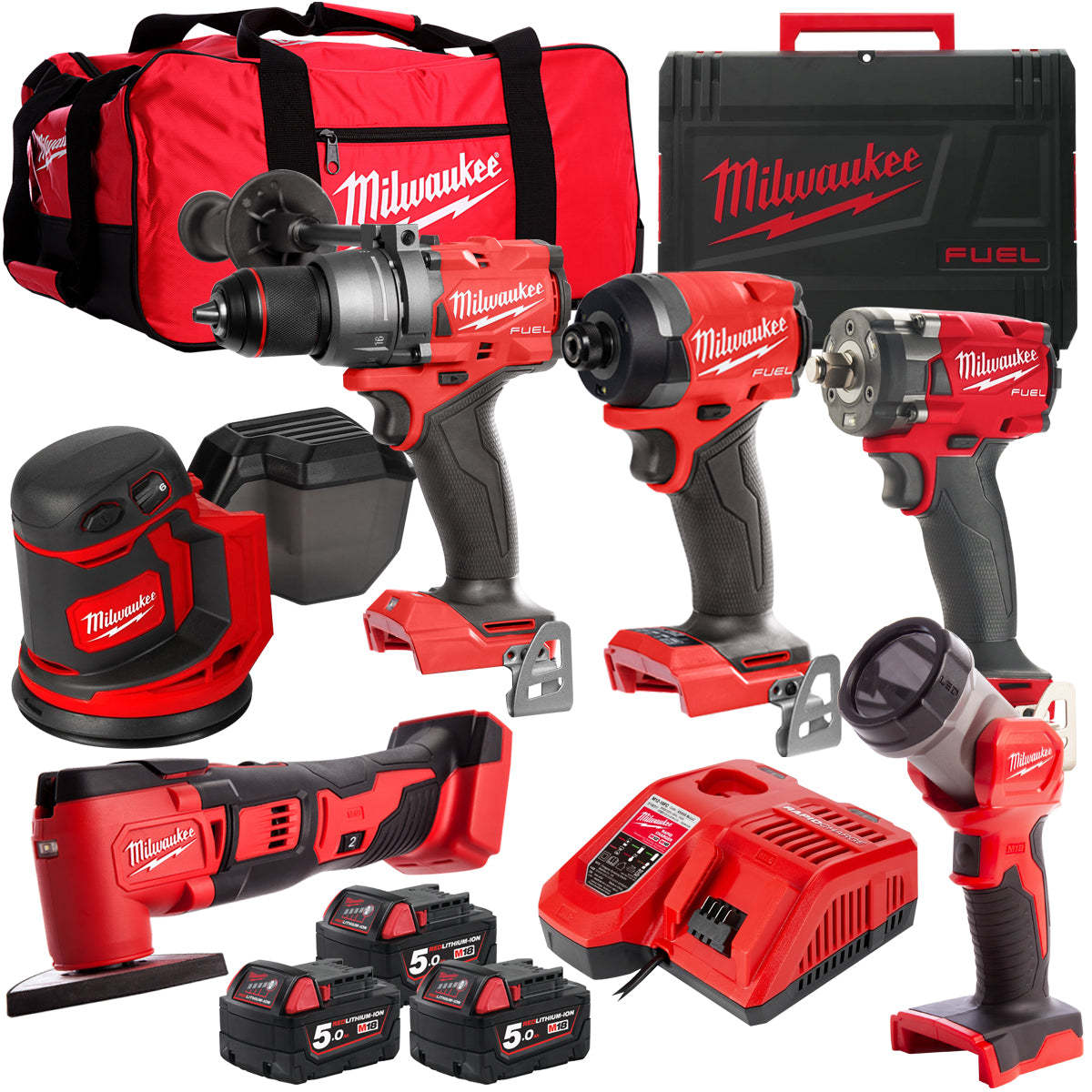 MW 18V 6 Piece Power Tool Kit with 3 x 5.0Ah Batteries T4TKITM-111-Kikonat