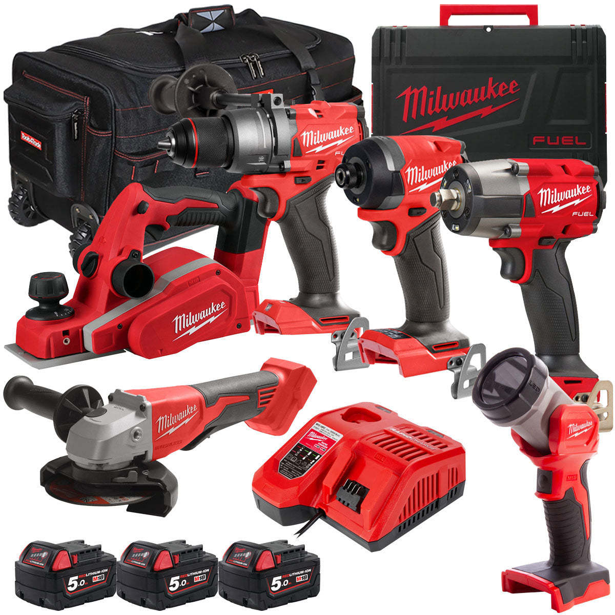 MW 18V 6 Piece Power Tool Kit with 3 x 5.0Ah Batteries T4TKITM-112-Kikonat