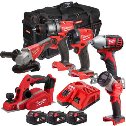 MW 18V 6 Piece Power Tool Kit with 3 x 5.0Ah Batteries T4TKITM-114-Kikonat