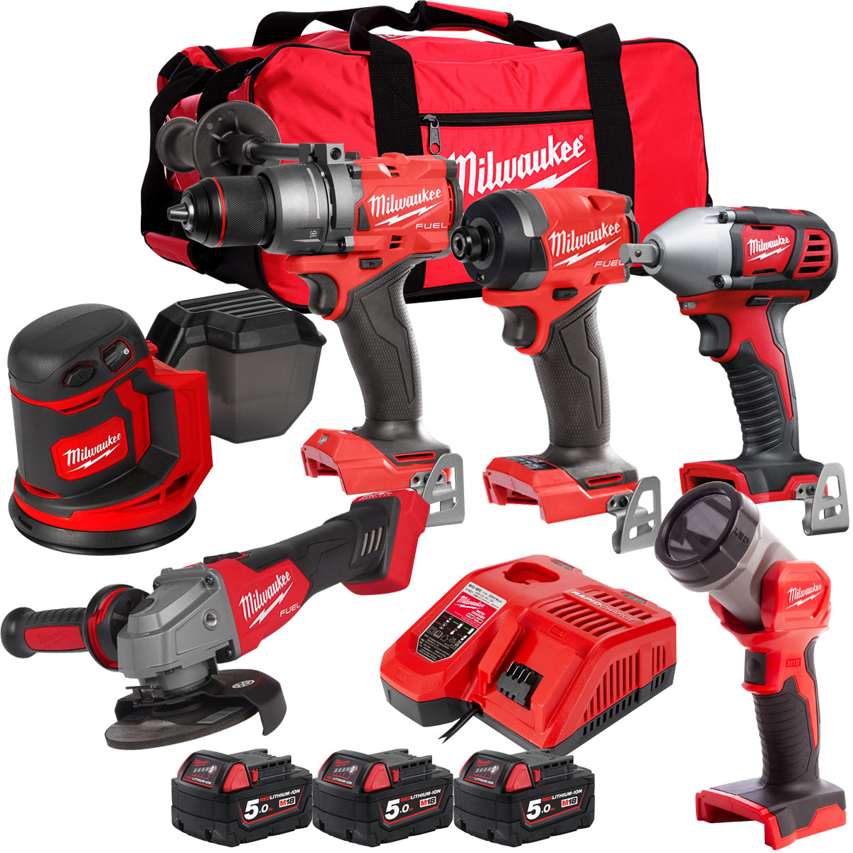 MW 18V 6 Piece Power Tool Kit with 3 x 5.0Ah Batteries T4TKITM-117-Kikonat