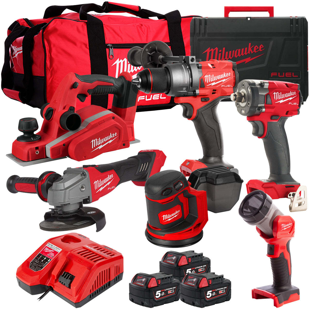 MW 18V 6 Piece Power Tool Kit with 3 x 5.0Ah Batteries T4TKITM-118-Kikonat