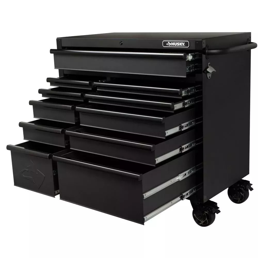 INDUSTRIAL 41 IN. W X 21.5 IN. D 11-DRAWER ROLLING CABINET TOOL CHEST IN MATTE BLACK-Kikonat